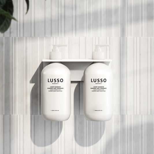 Matte White Double Soap Dispenser Wall Bracket