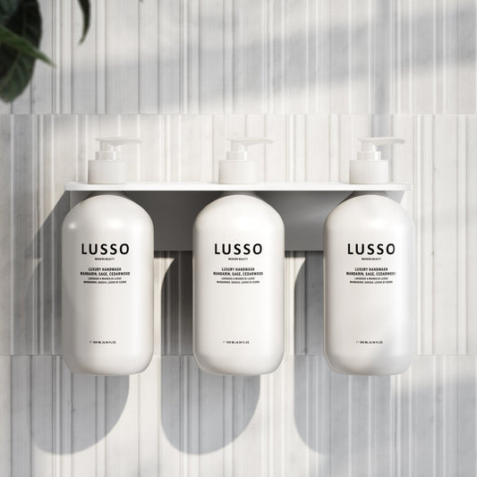 Matte White Triple Soap Dispenser Wall Bracket