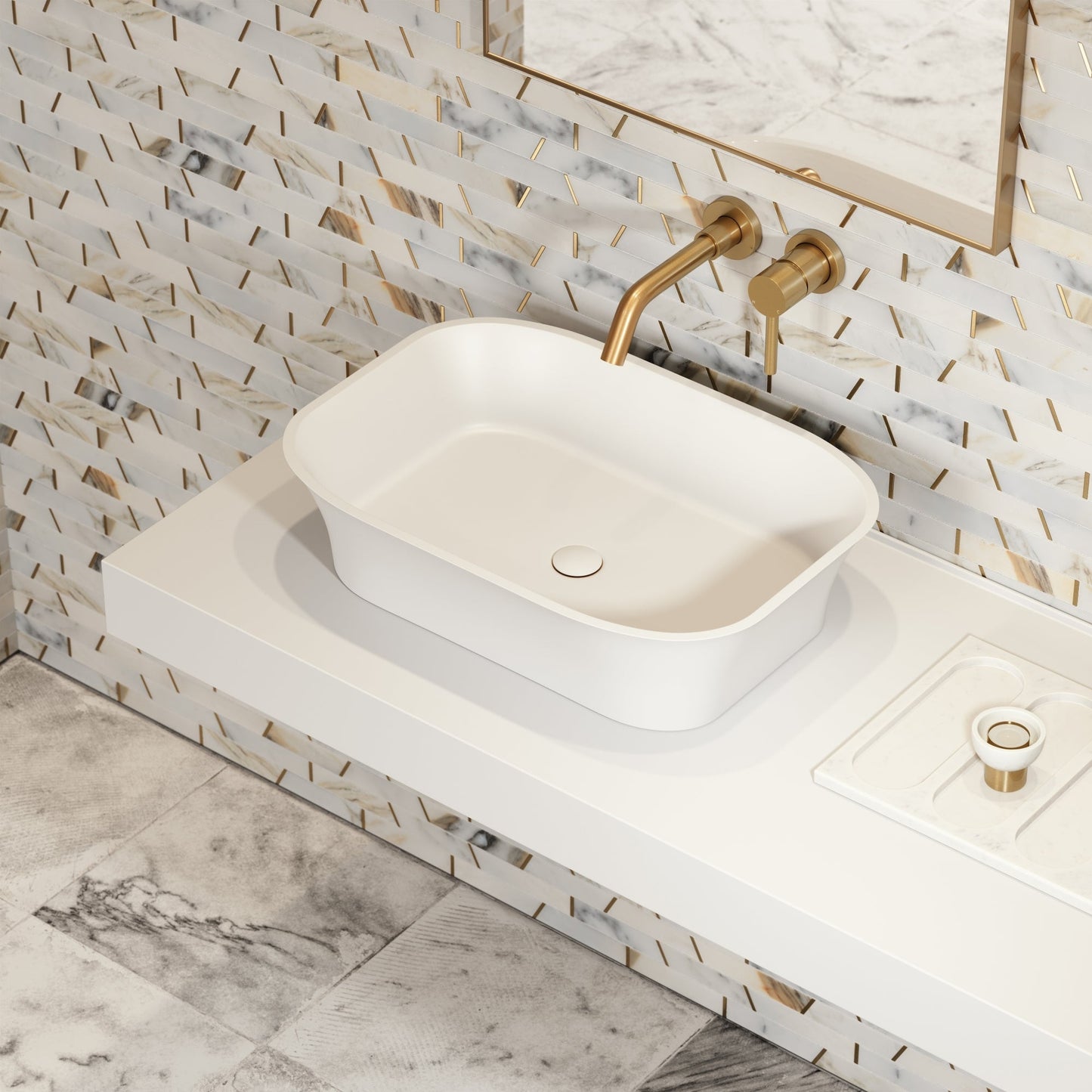 Maya Countertop Stone Basin 550mm