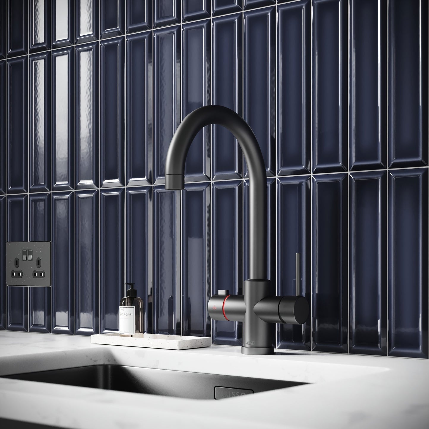 Metro Midnight Blue Glazed Porcelain Bevelled Wall Tile