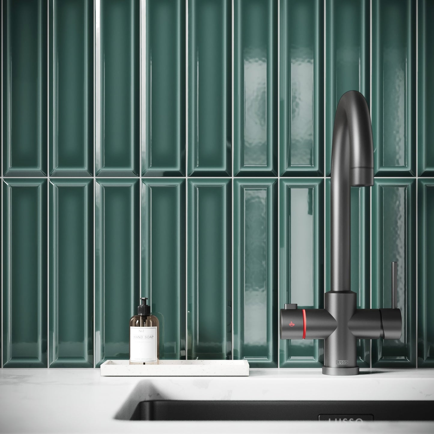 Metro Rich Emerald Glazed Porcelain Bevelled Wall Tile