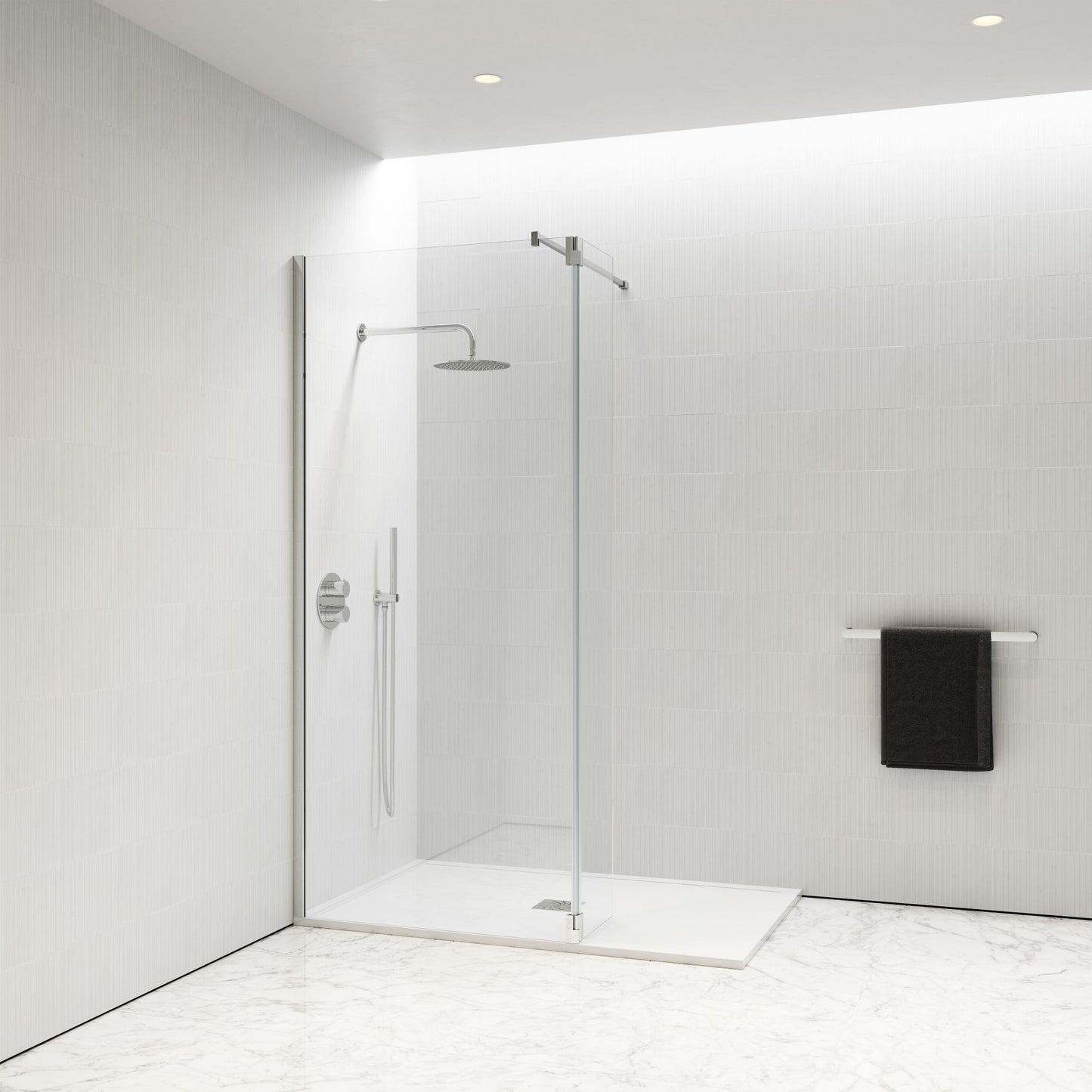 Modular Chrome Glass Deflector Panel 300mm