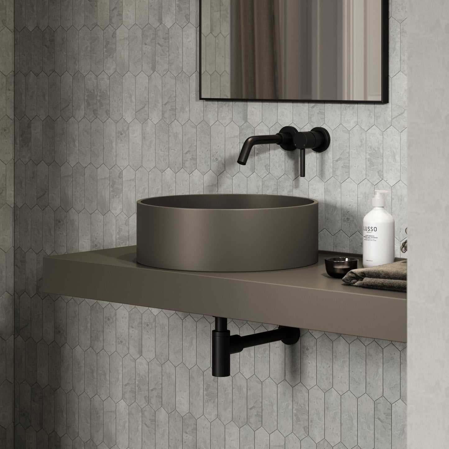 Nuvo Earth Round Countertop Stone Basin 450mm