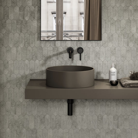 Nuvo Earth Round Countertop Stone Basin 450mm