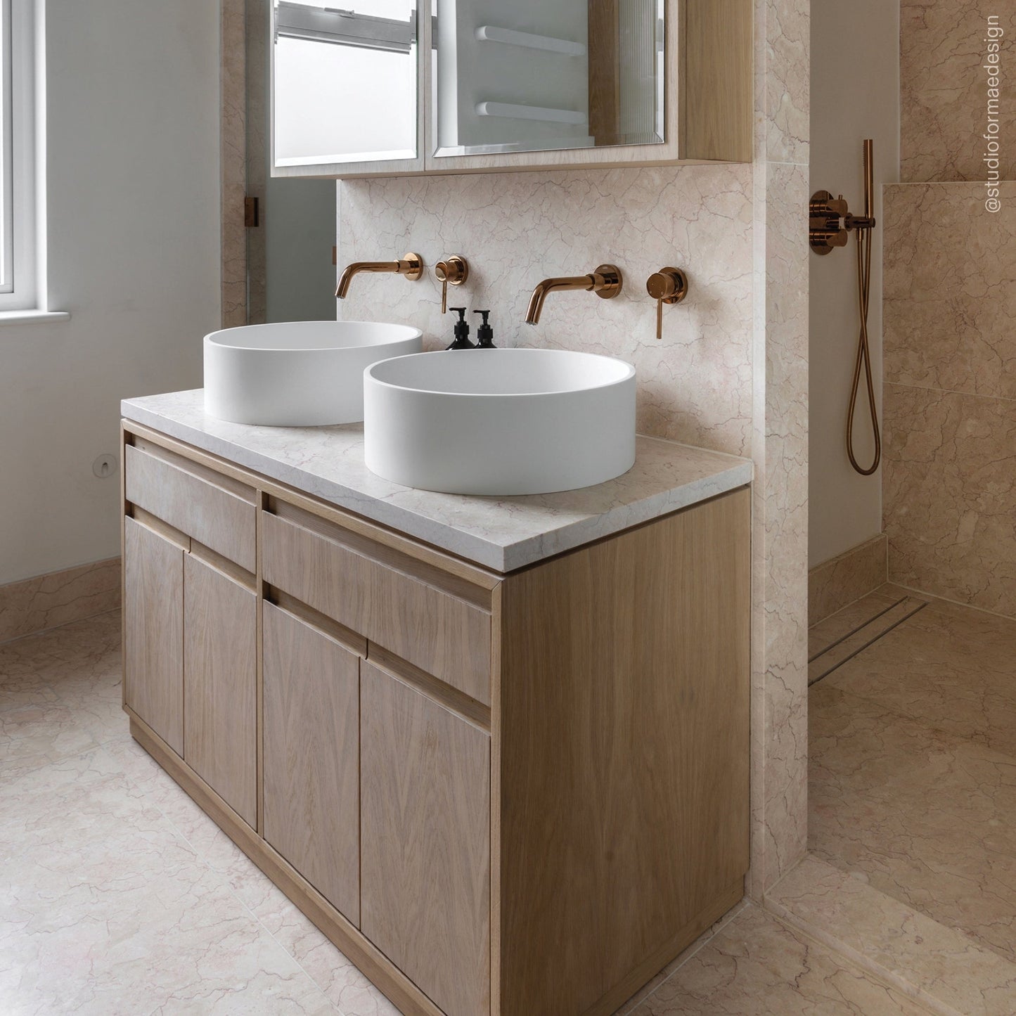 Nuvo Round Countertop Stone Basin 450mm