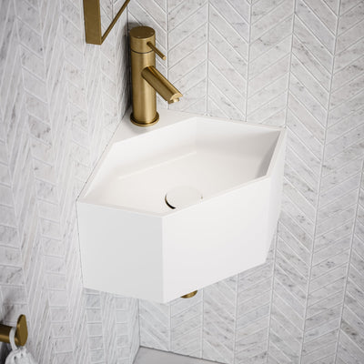 Opulent White Micro Corner Basin 300mm