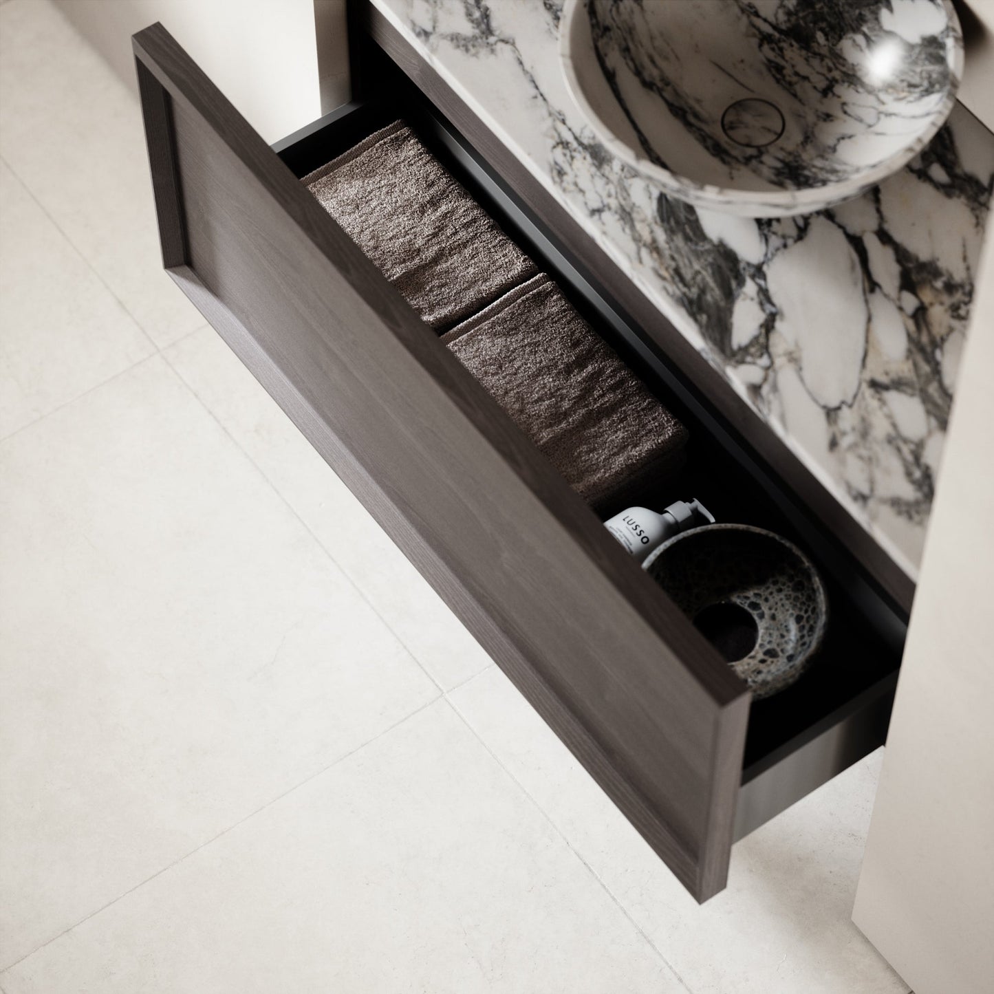 Palermo Grey Oak Vanity Unit 1000mm