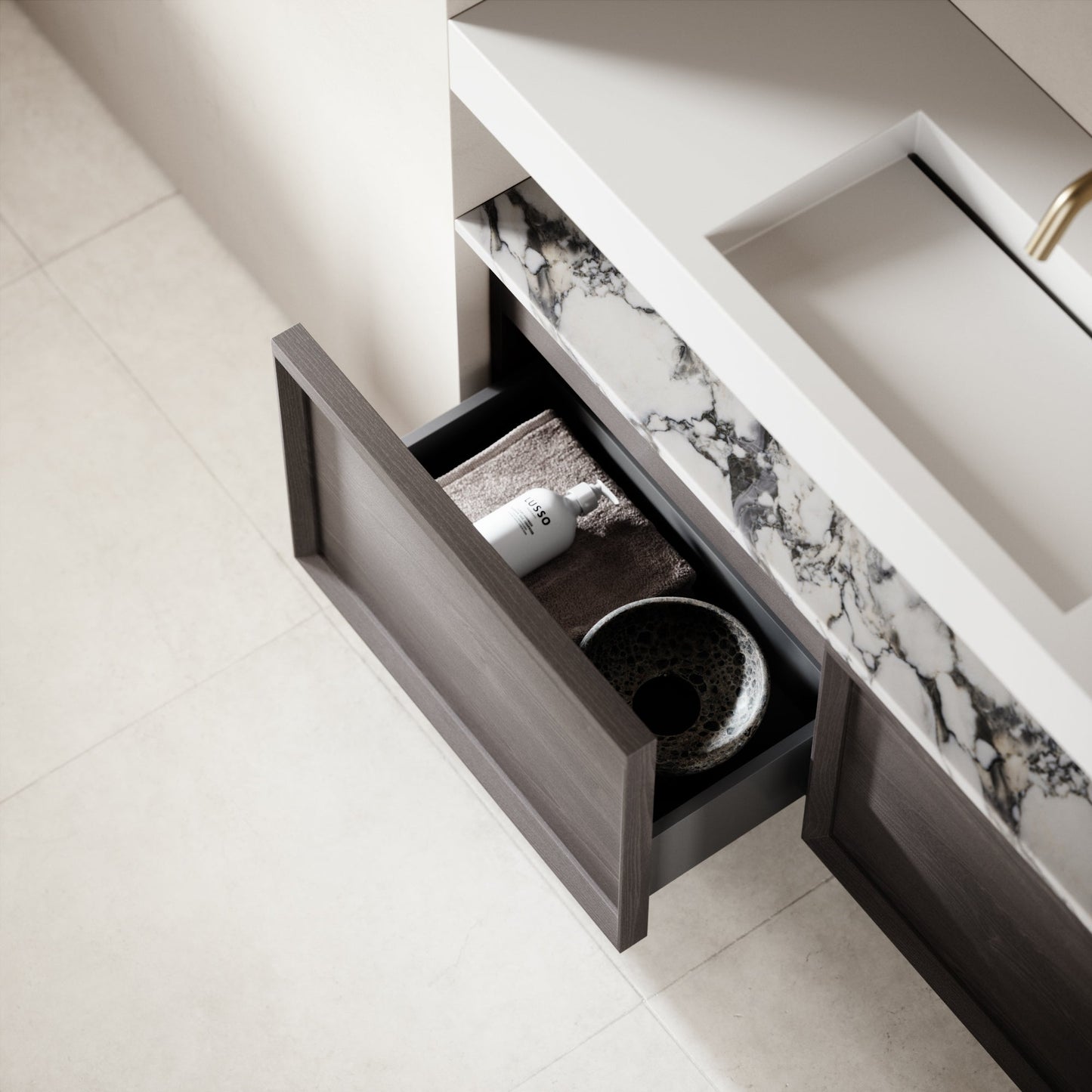Palermo Grey Oak Vanity Unit 1200mm