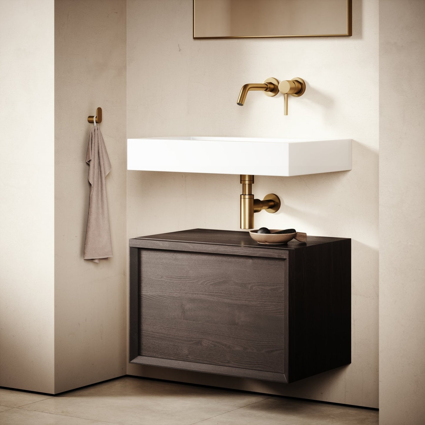 Palermo Grey Oak Vanity Unit 600mm