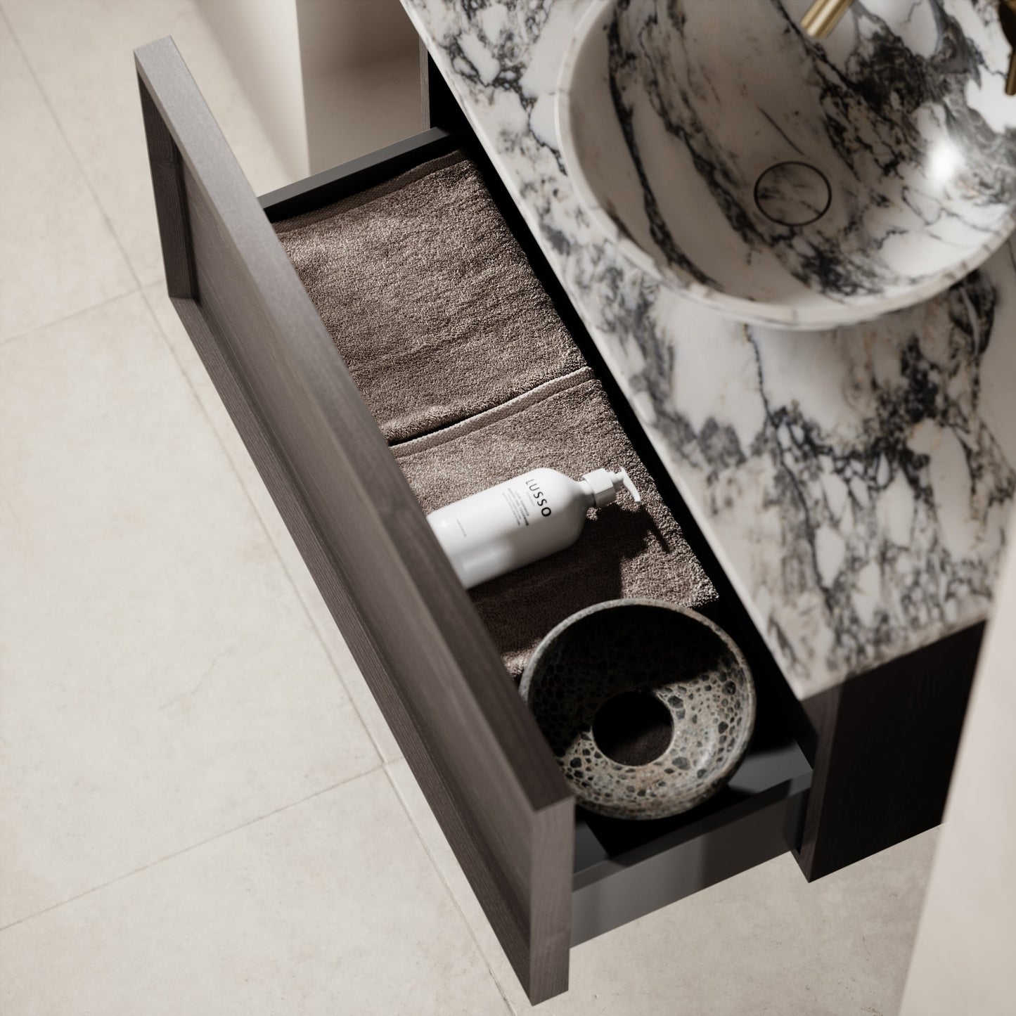 Palermo Grey Oak Vanity Unit 800mm