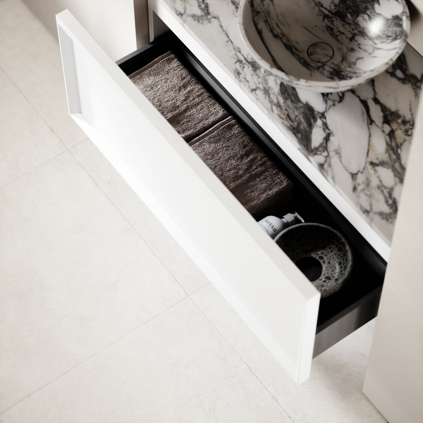Palermo Matte White Vanity Unit 1000mm