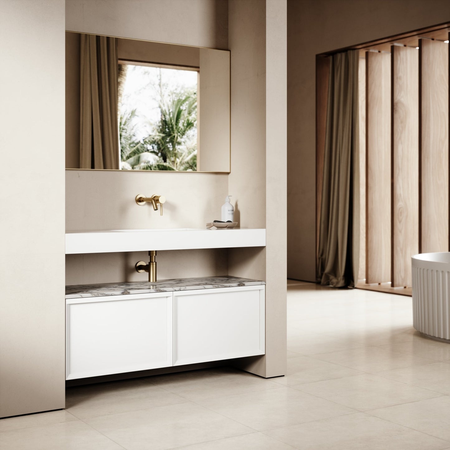 Palermo Matte White Vanity Unit 1200mm
