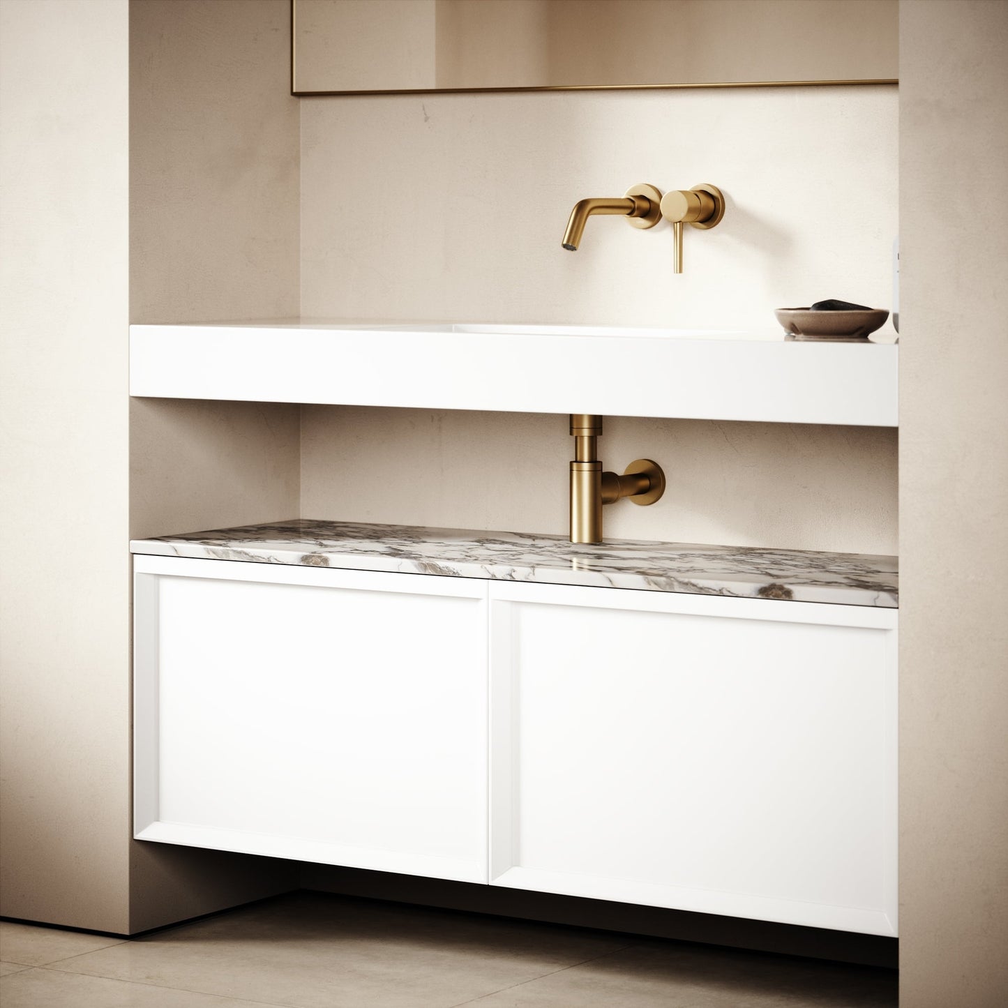 Palermo Matte White Vanity Unit 1200mm