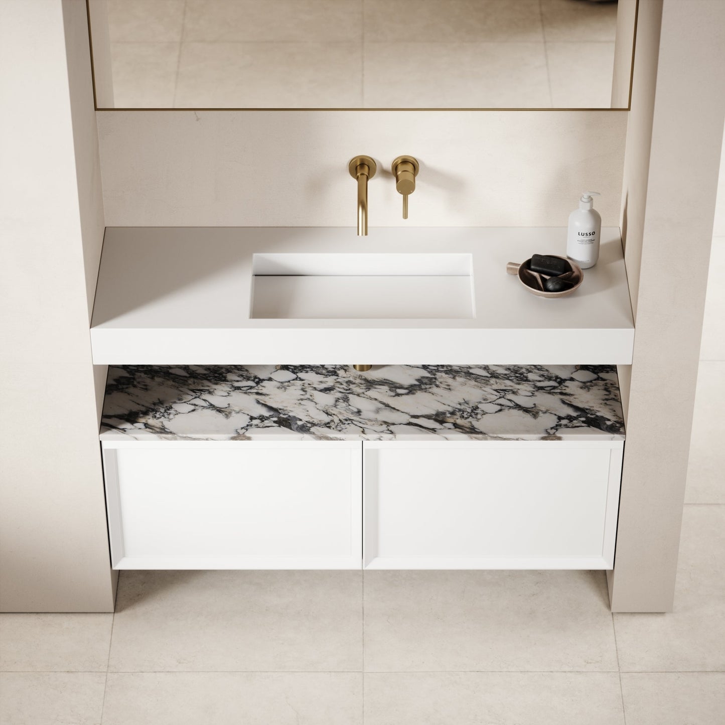 Palermo Matte White Vanity Unit 1200mm