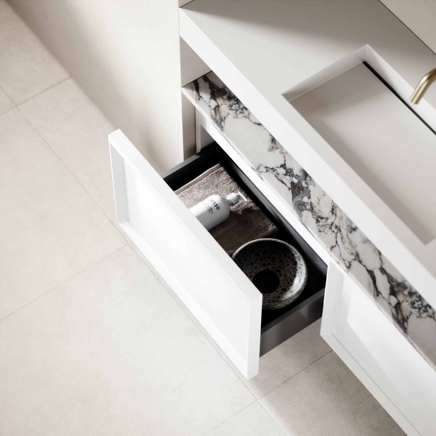 Palermo Matte White Vanity Unit 1200mm