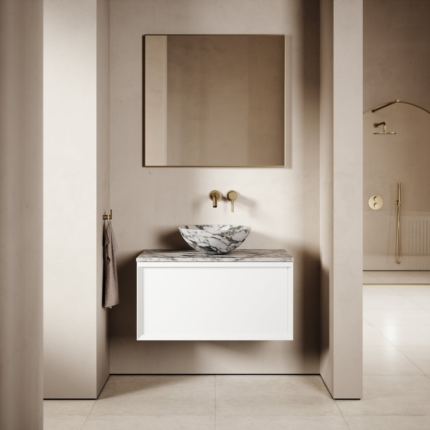 Palermo Matte White Vanity Unit 800mm