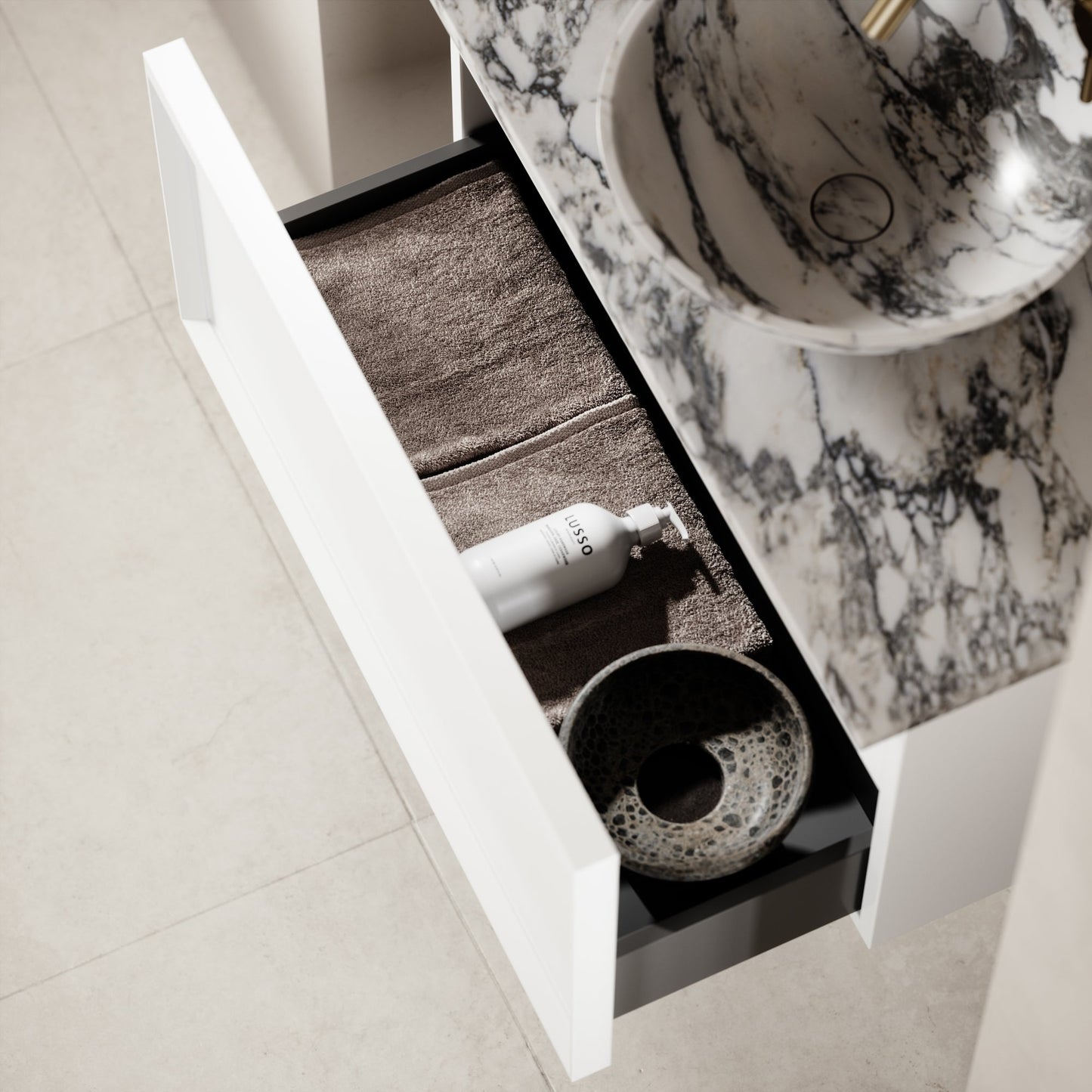 Palermo Matte White Vanity Unit 800mm