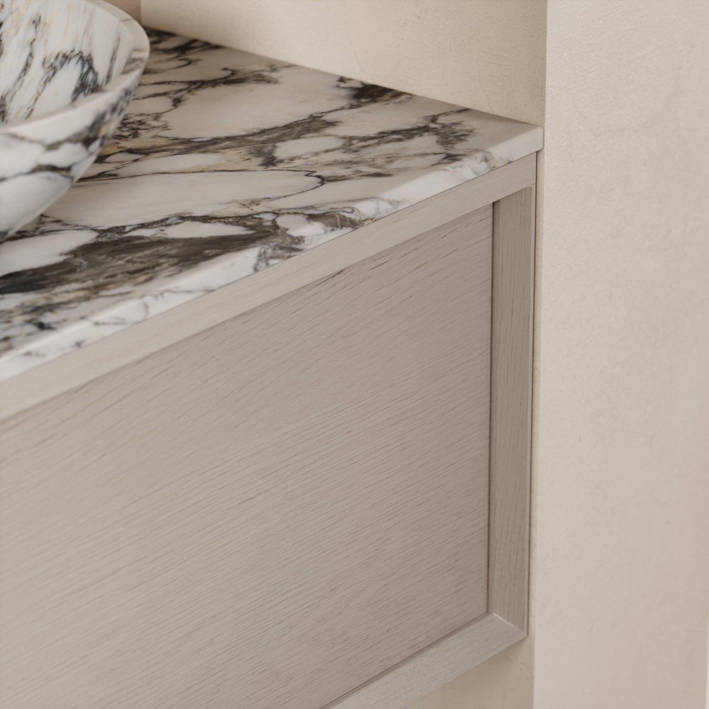 Palermo Velvet Beige Vanity Unit 1000mm