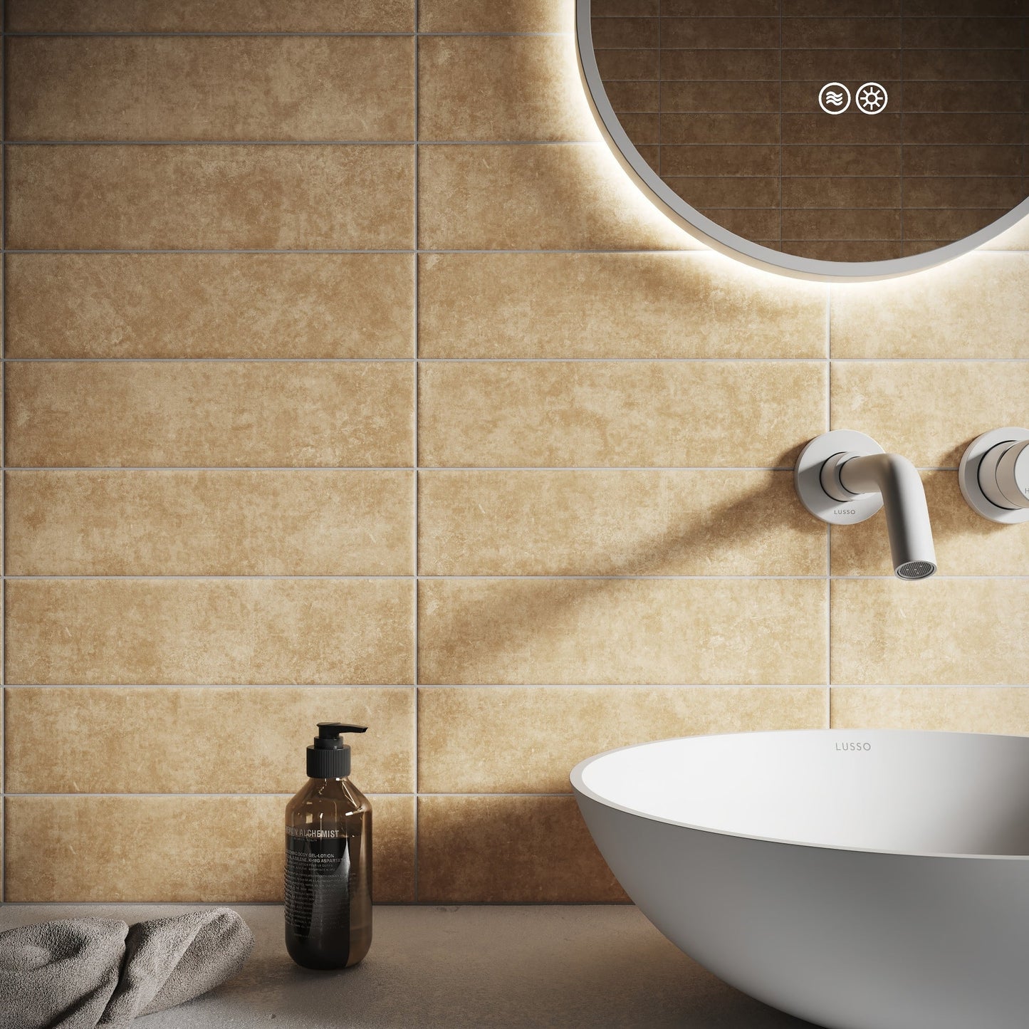 Palma Apricot Bliss Matte Porcelain Brick Wall Tile