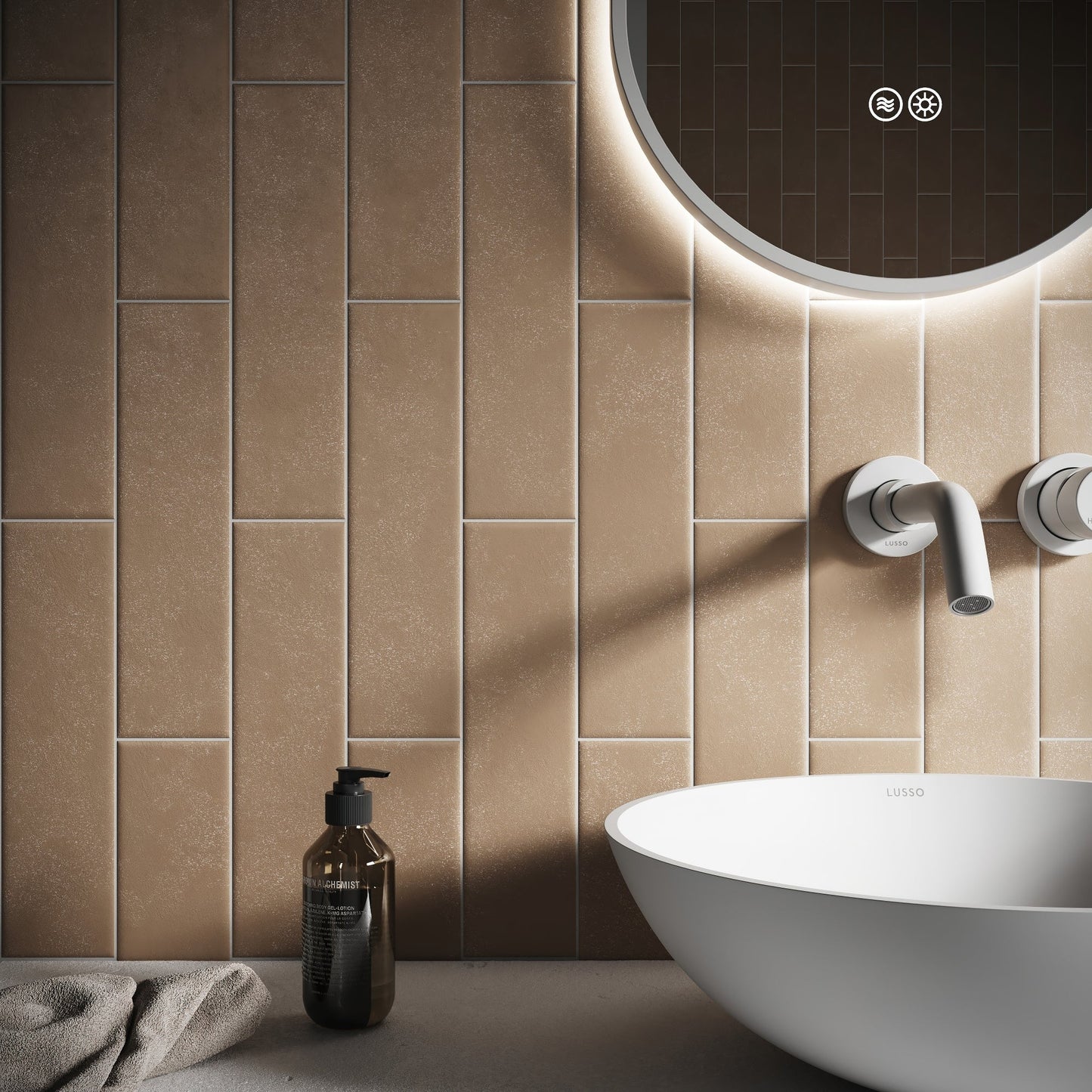 Palma Classic Mocha Matte Porcelain Brick Wall Tile