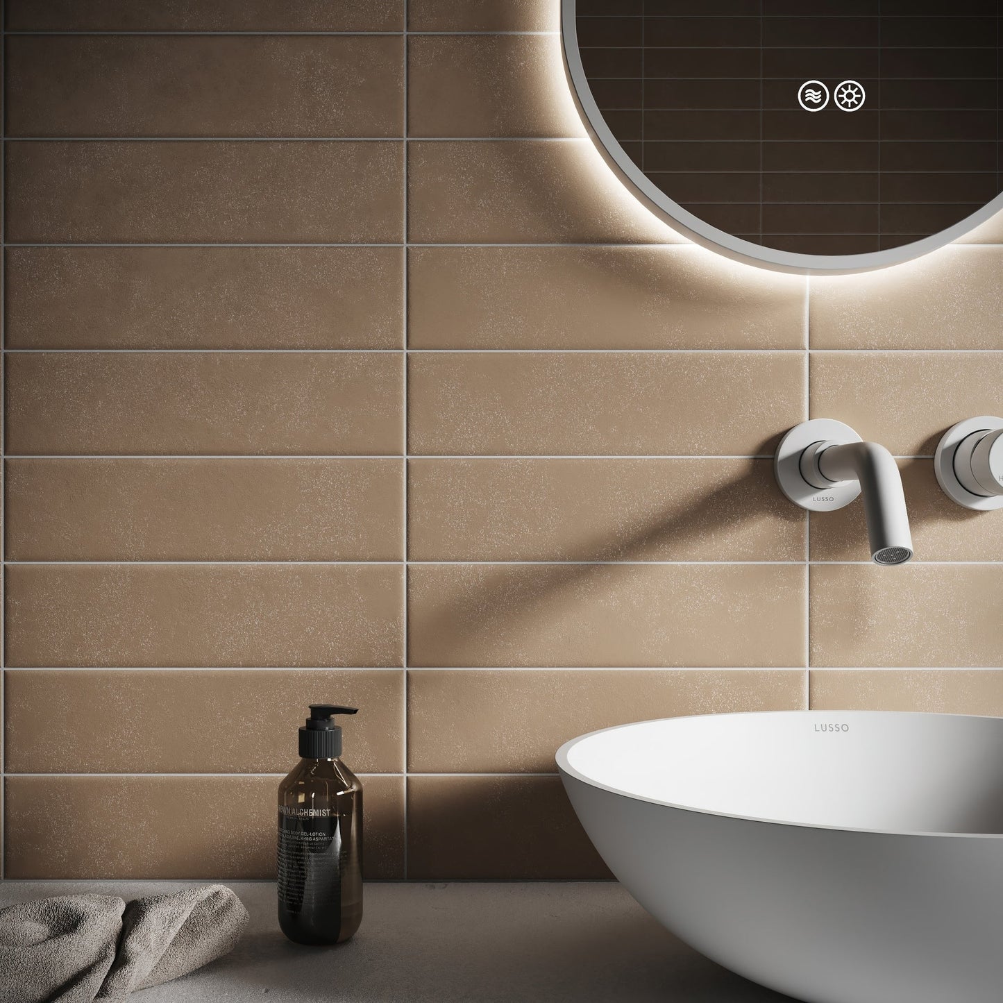 Palma Classic Mocha Matte Porcelain Brick Wall Tile