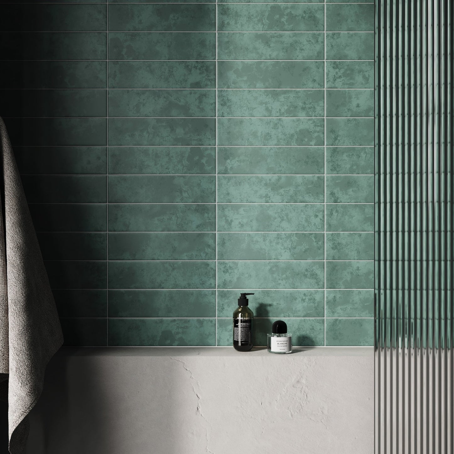 Palma Gentle Teal Matte Porcelain Brick Wall Tile