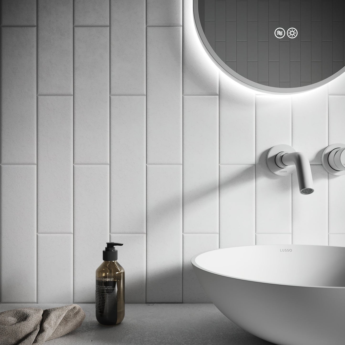 Palma Whispering Ash Grey Matte Porcelain Brick Wall Tile