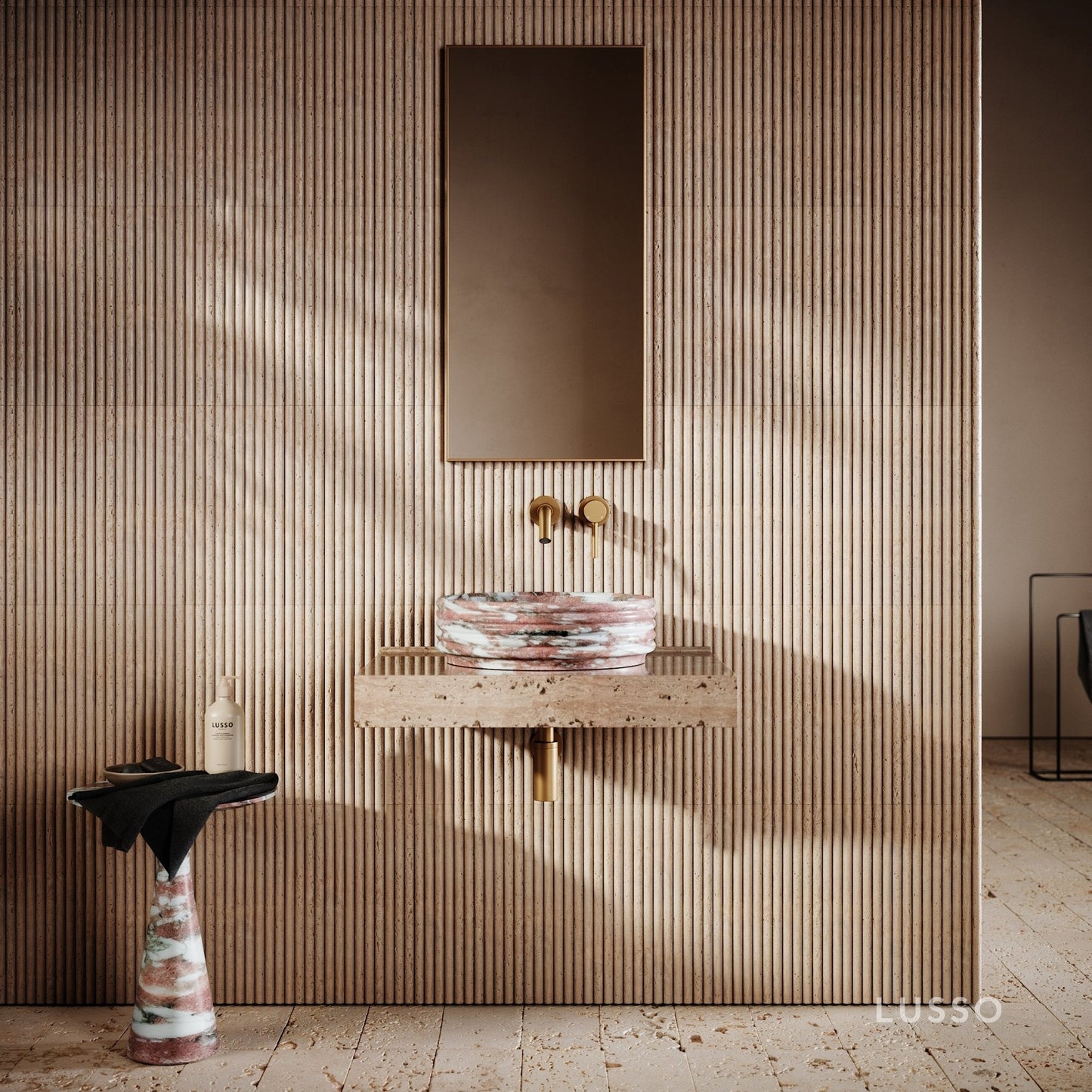 Perlato Rosa Norwegian Marble Countertop Basin 400mm