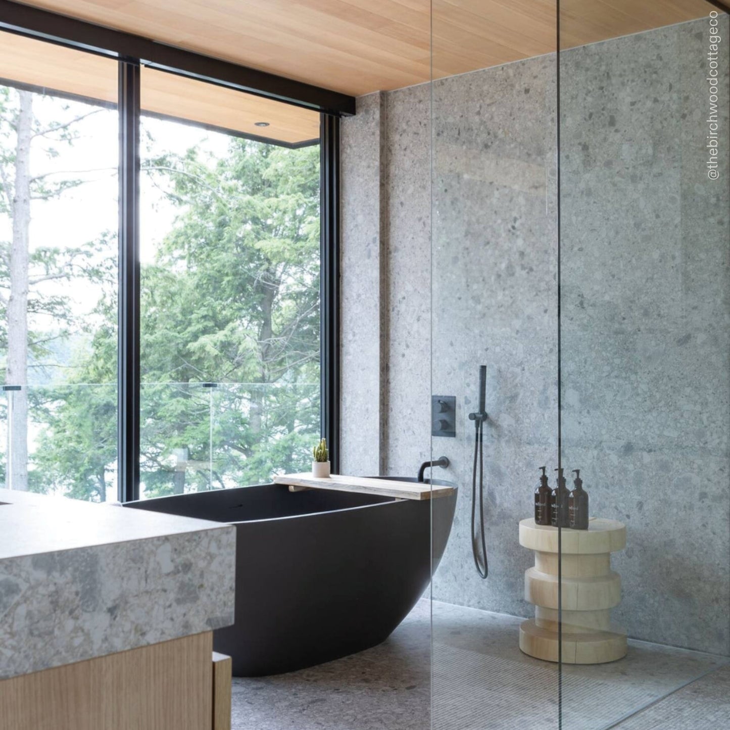 Picasso Charcoal Freestanding Stone Bath 1780mm