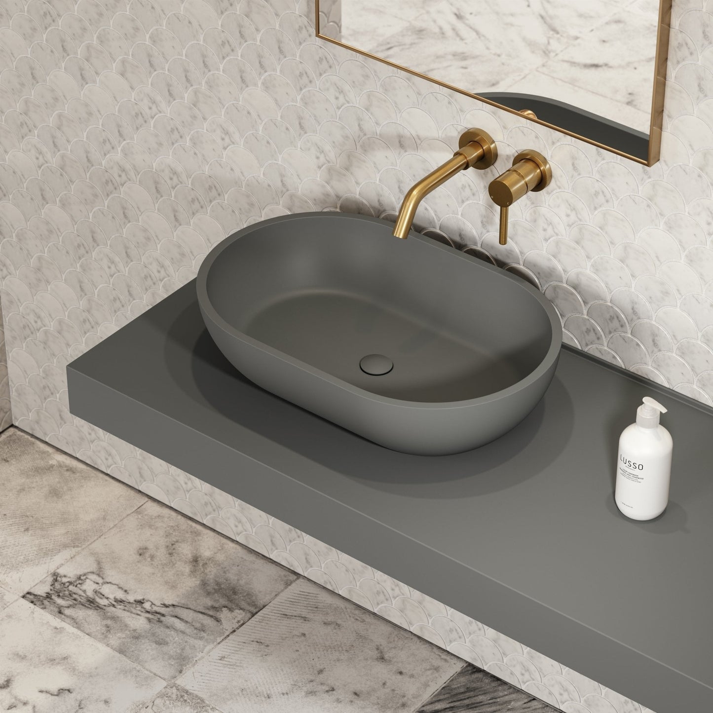Picasso Clay Countertop Stone Basin 580mm