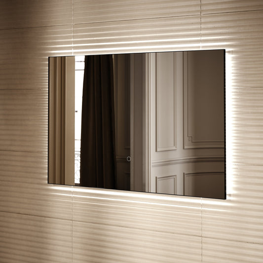 Plasma Matte Black Mirror with Backlit LED 1200mm