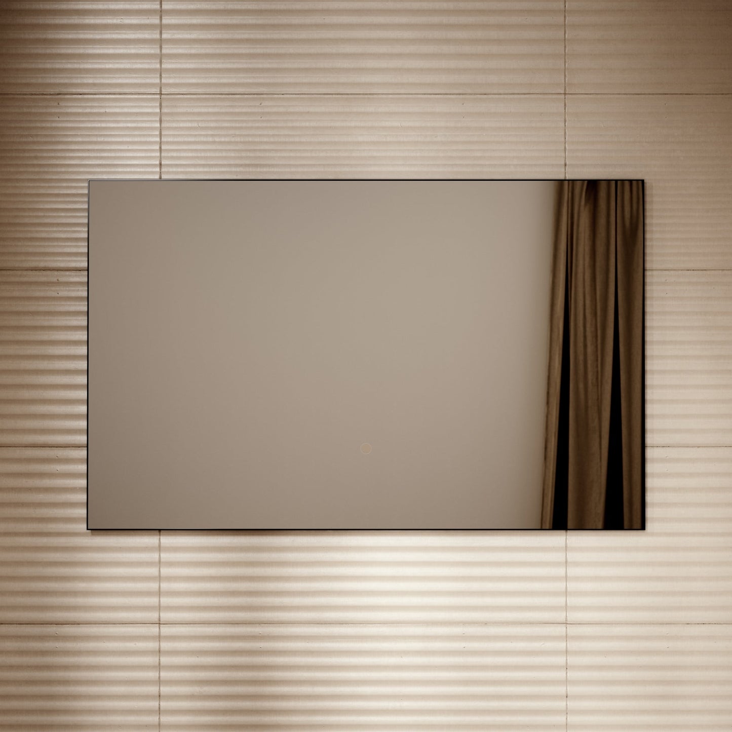 Plasma Matte Black Mirror with Backlit LED 1200mm