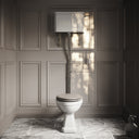Portland High Level Traditional Toilet with Solid Oak Velvet Beige seat (Chrome Fittings)
