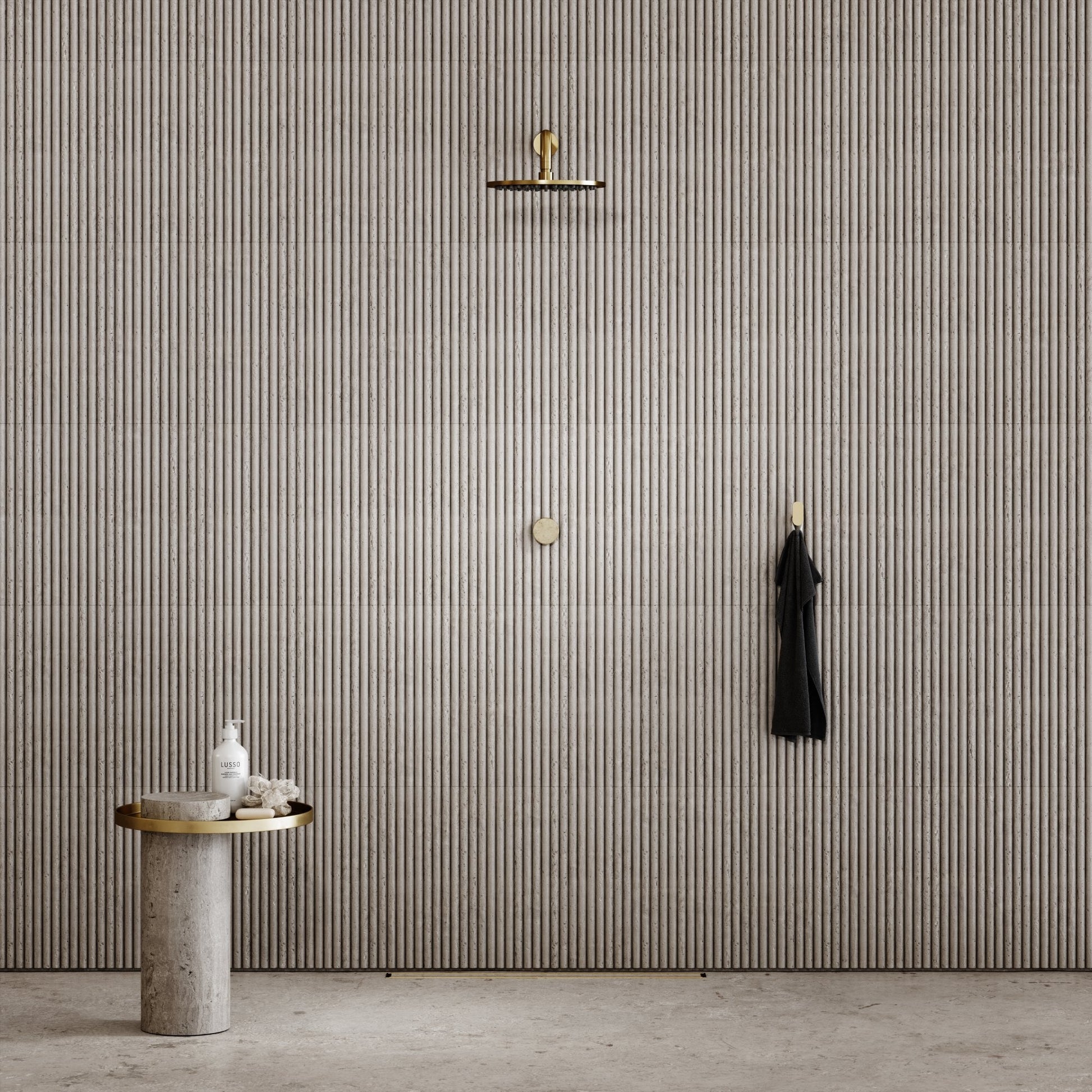 Porto Shower System (Brushed Gold & Crema Marfil Marble)