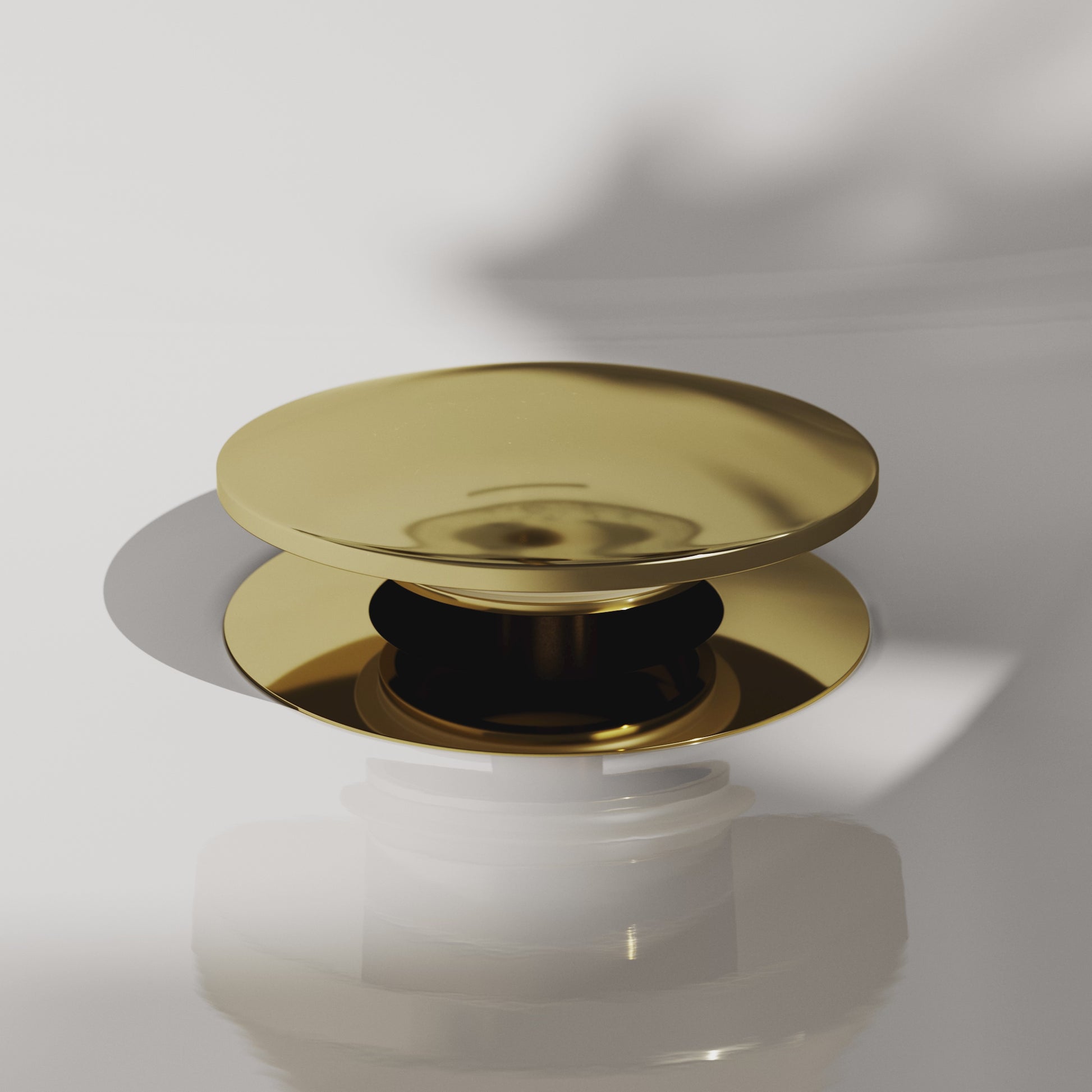 Luxe Polished Brass Unslotted Click Clack Basin Waste