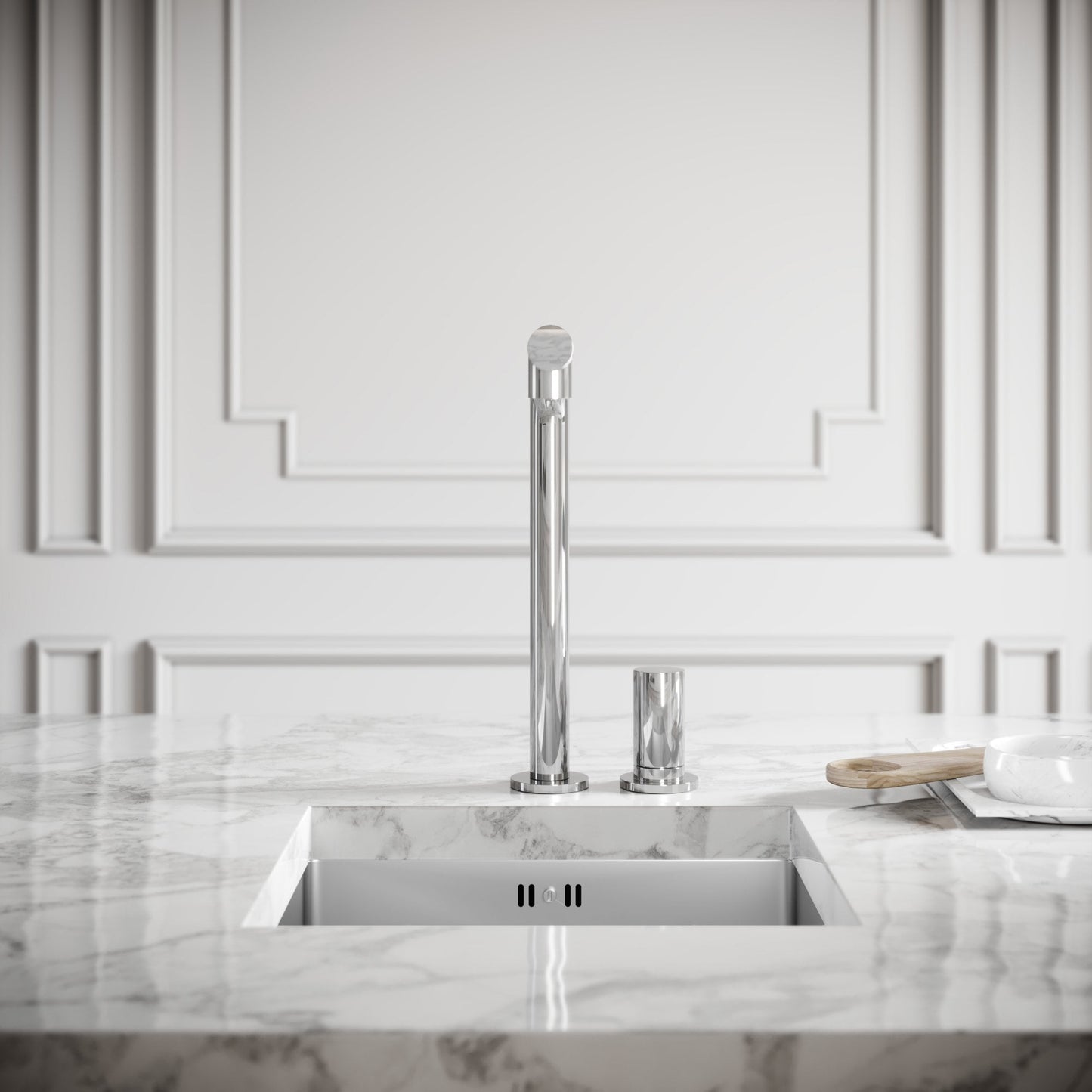 Pure Chrome Pull Out Swivel Kitchen Tap