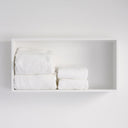 Qube Matte White Stone Square Storage Box 600mm