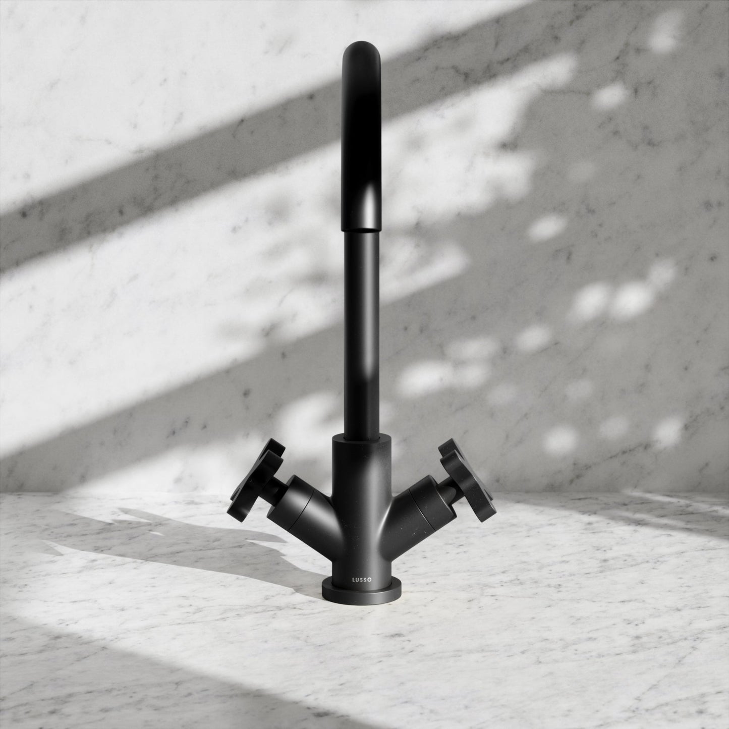 Regal Matte Black Crosshead Kitchen Mixer Tap