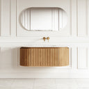 Regent Natural Oak Curved Wall Hung Vanity Unit 1200mm