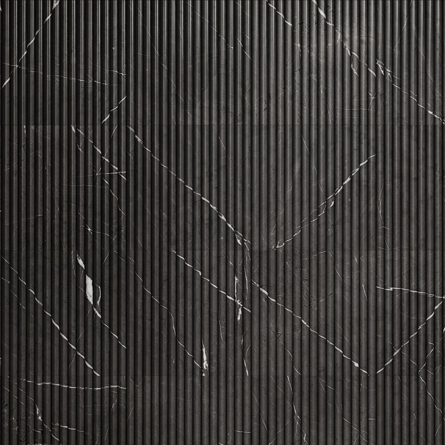 Romano Fluted Grey Pietra Marble Mosaic Wall Tile