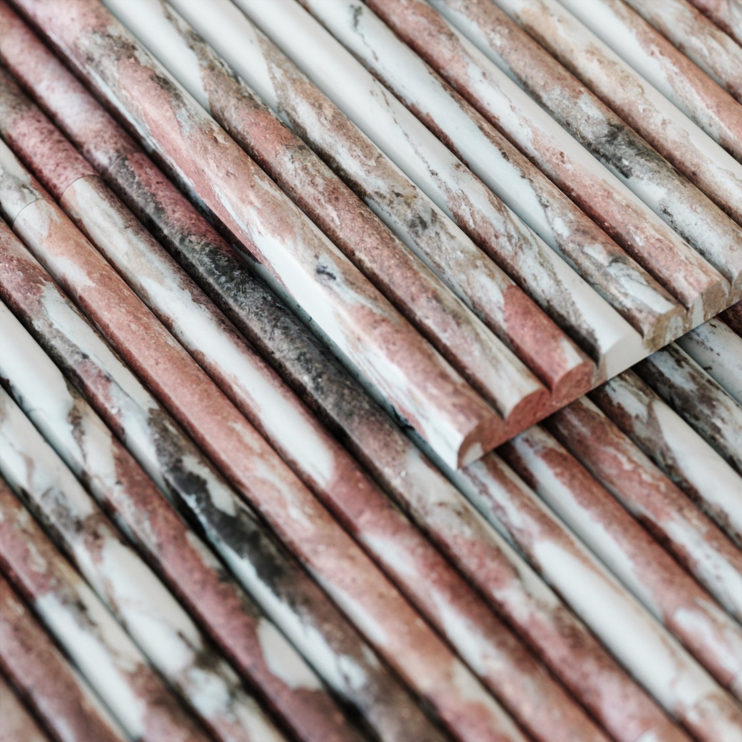 Romano Fluted Rosa Norwegian Marble Mosaic Wall Tile