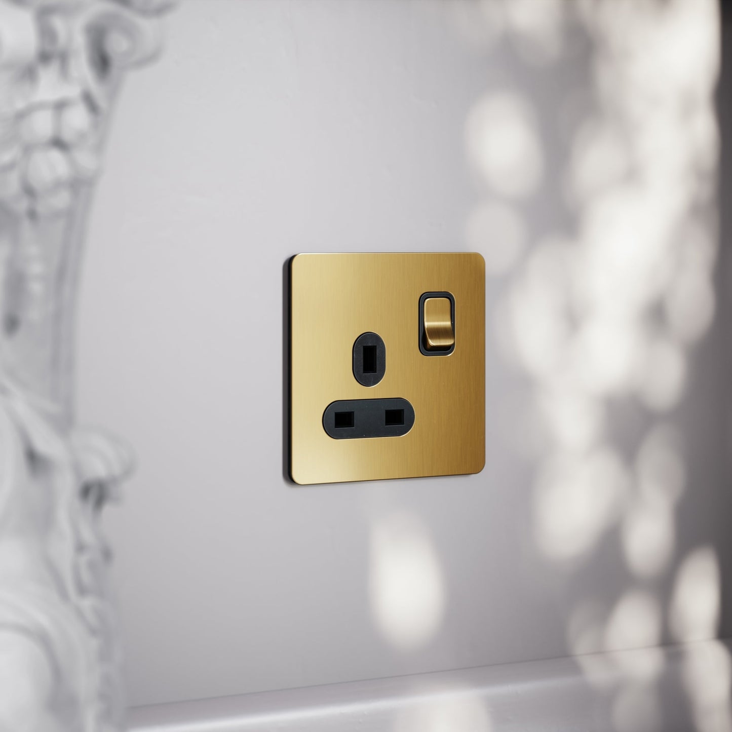 SlimTech Collection Brushed Gold 1 Gang 13A Socket