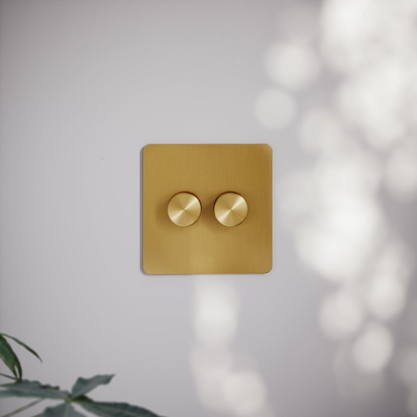 SlimTech Collection Brushed Gold 2 Gang 2 Way Dimmer Switch