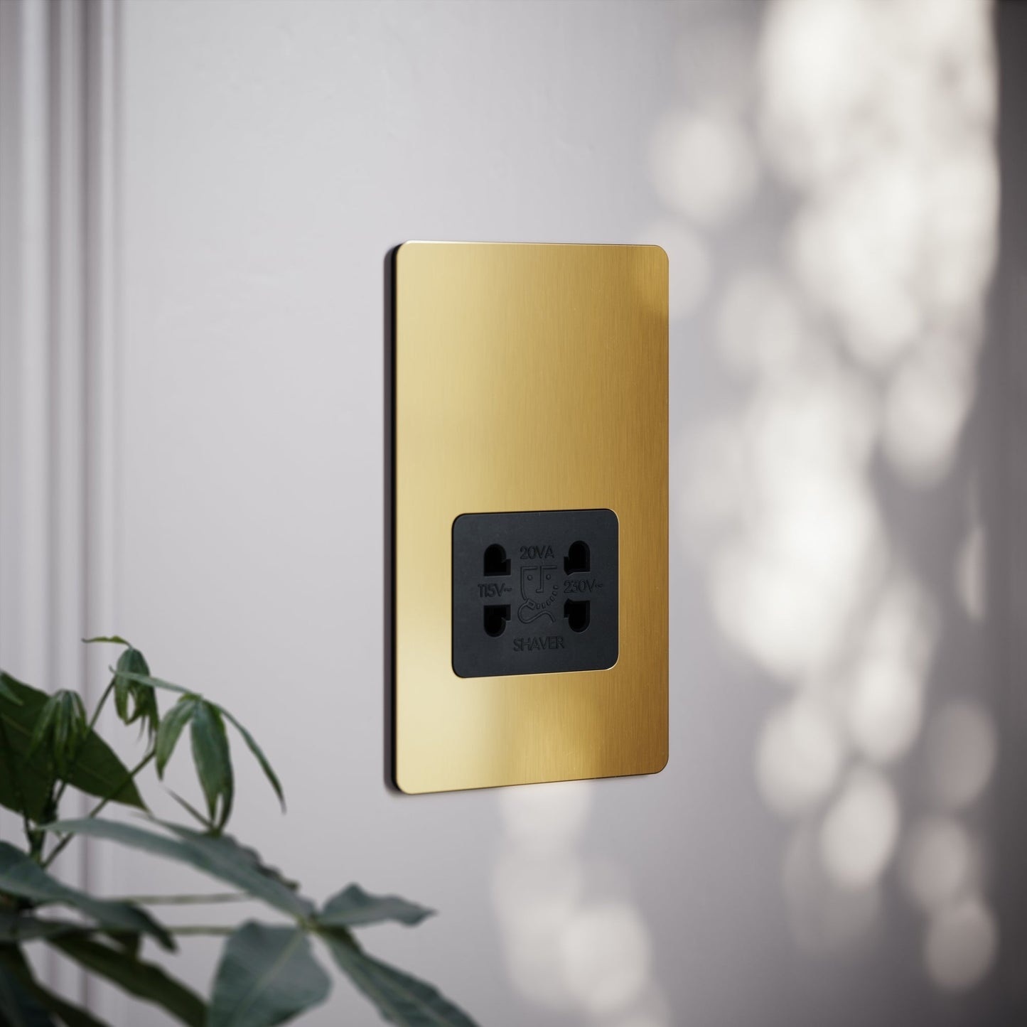 SlimTech Collection Brushed Gold Shaver Socket