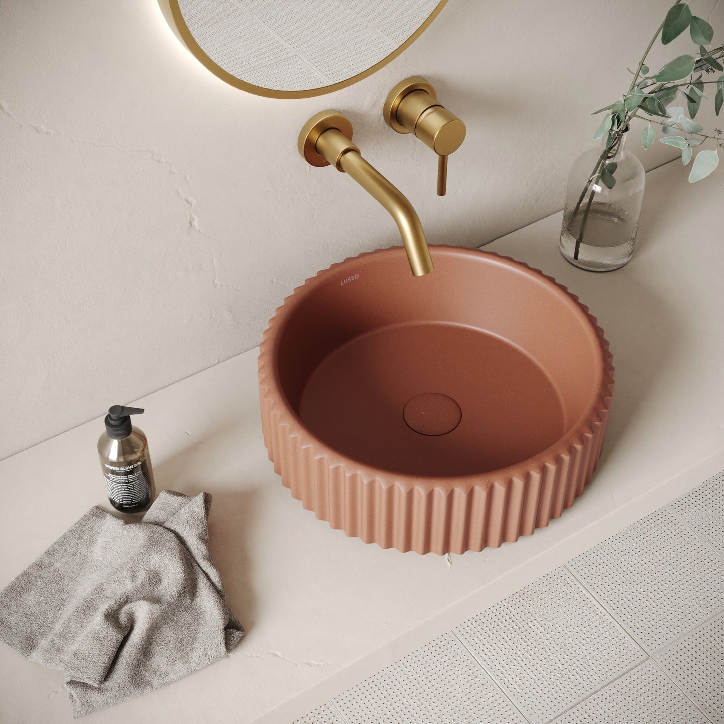 Solco Terracotta Concrete Countertop Basin 400mm