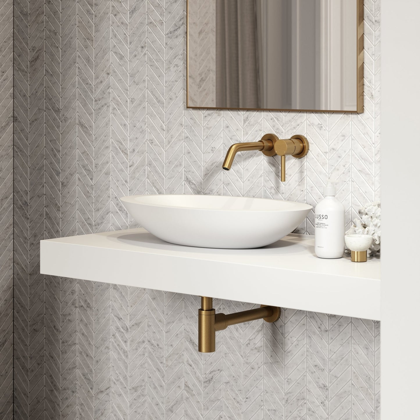 Spoon Countertop Stone Basin 600mm