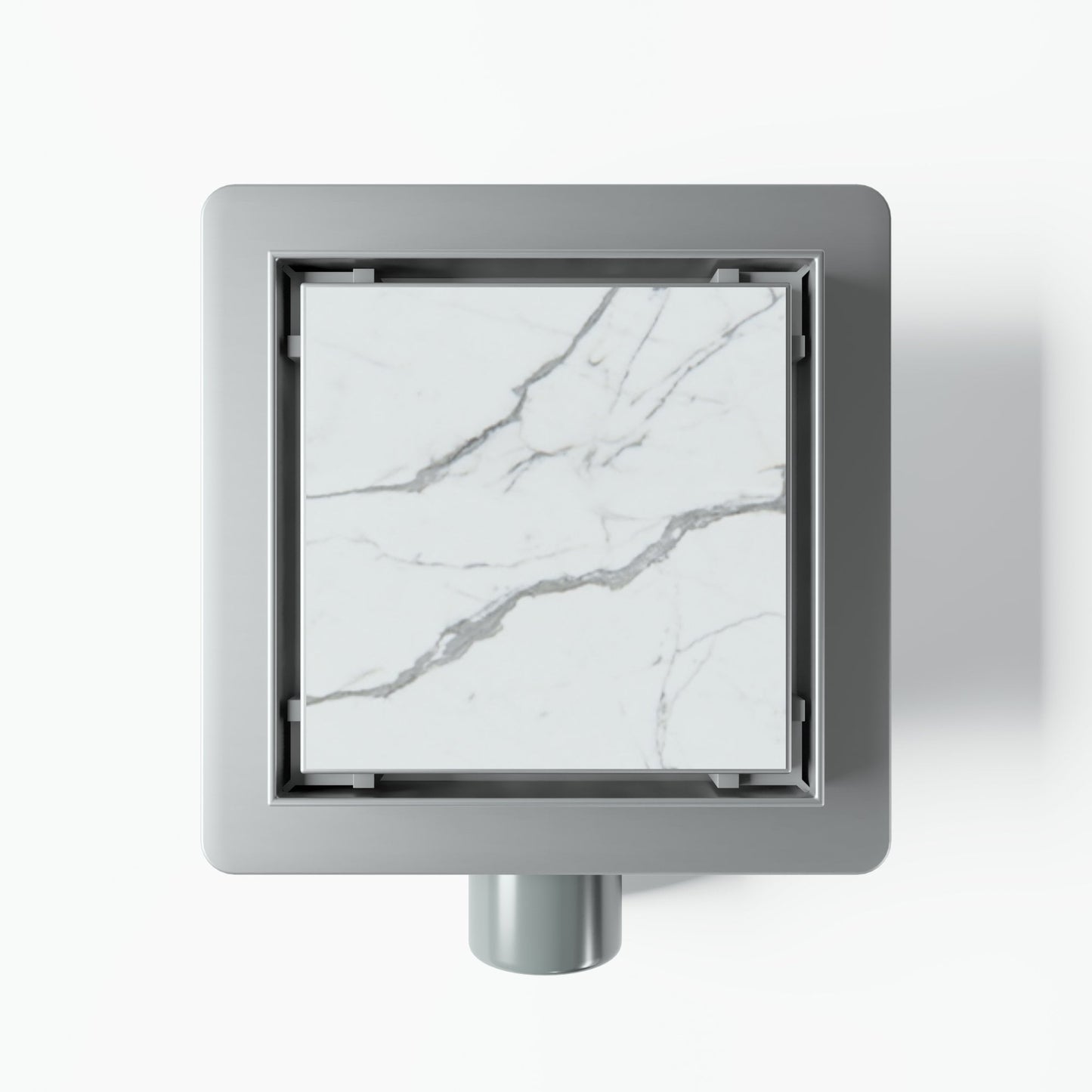 Square Brushed Stainless Tileable Wet Room Waste Kit