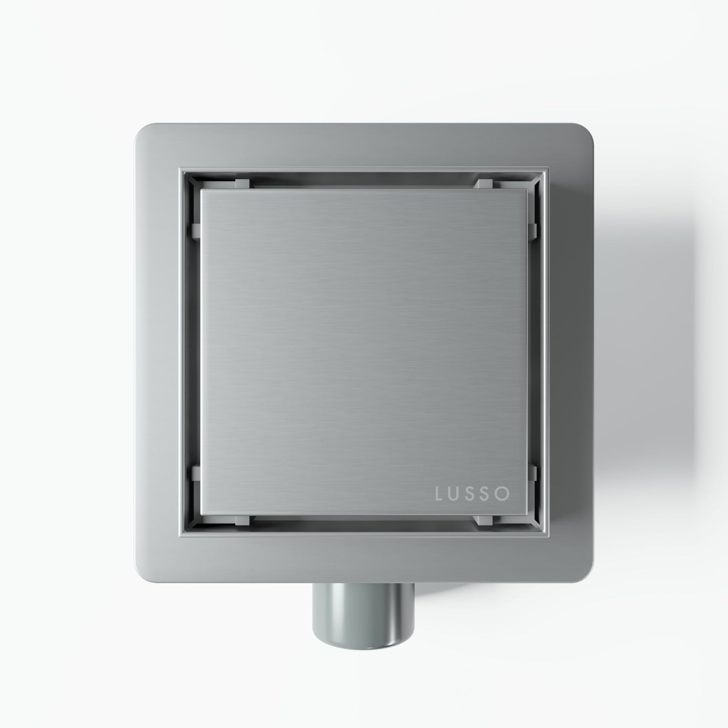 Square Brushed Stainless Tileable Wet Room Waste Kit