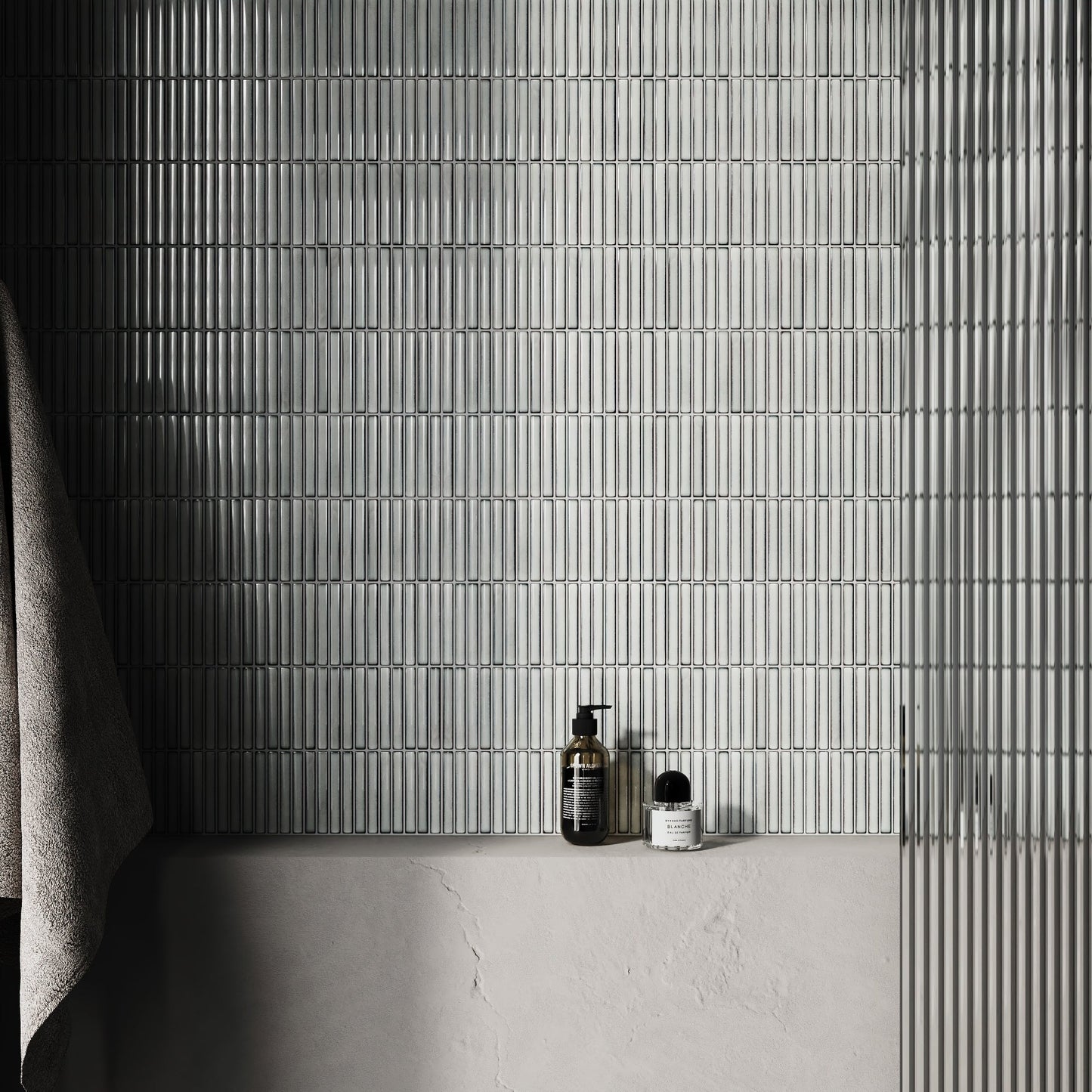 Stick Mosaic Silver Mist Grey Glazed Porcelain Wall Tile