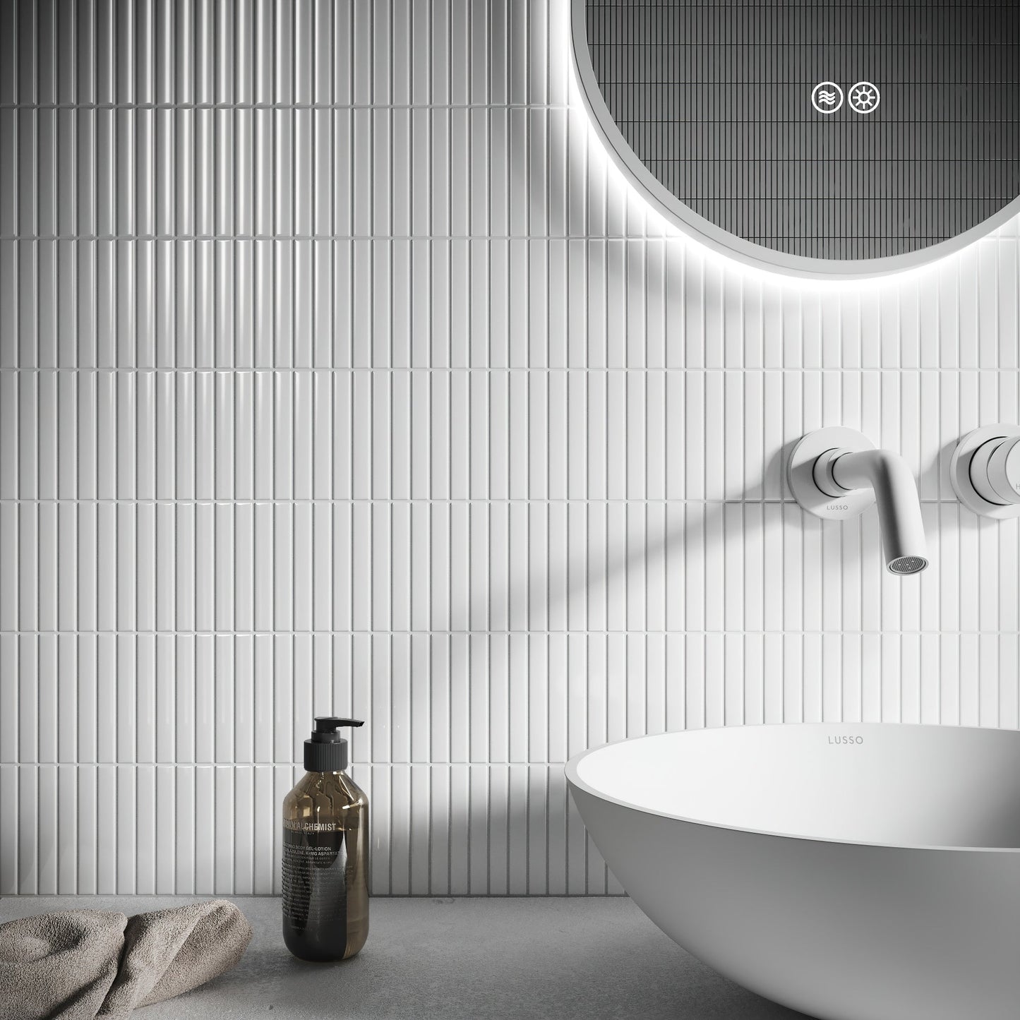 Stick Mosaic Snow Pearl White Glazed Porcelain Wall Tile
